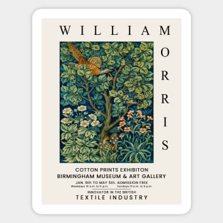 William Morris Exhibition Poster Design Cock Pheasant Pattern Sticker